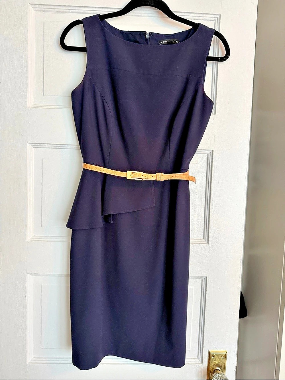 Antonio Melani Women's Peplum Midi Dress Blue Size 4